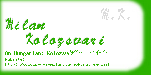 milan kolozsvari business card
